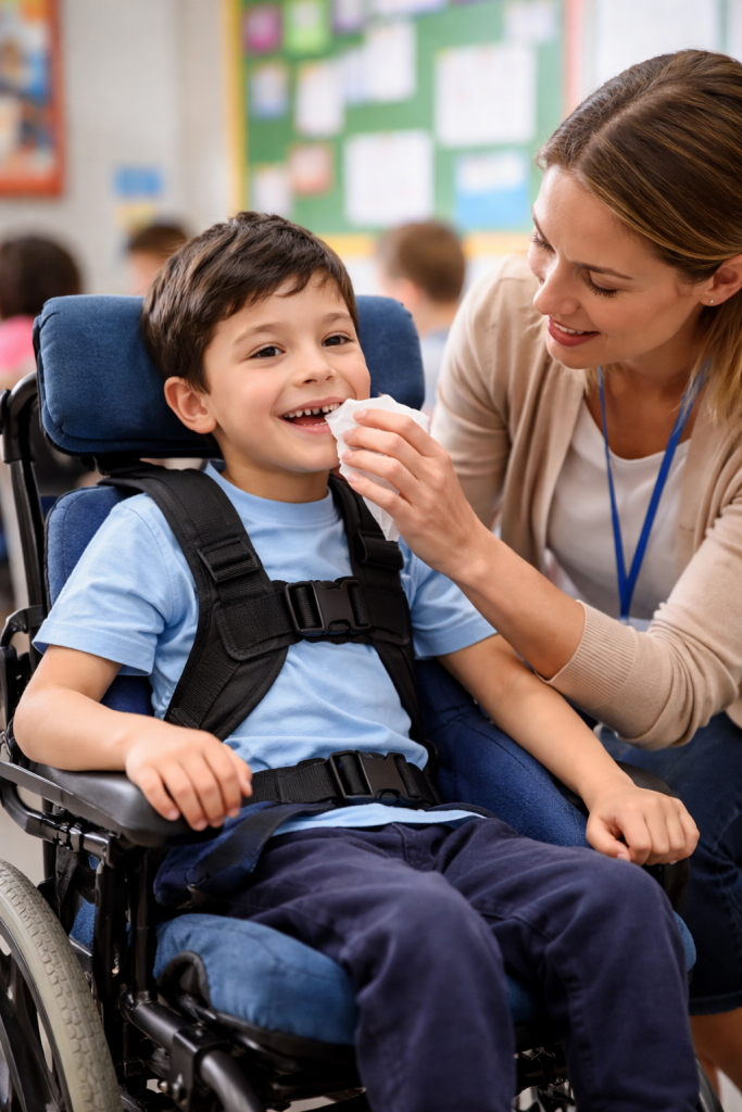 Showing children who need care in school